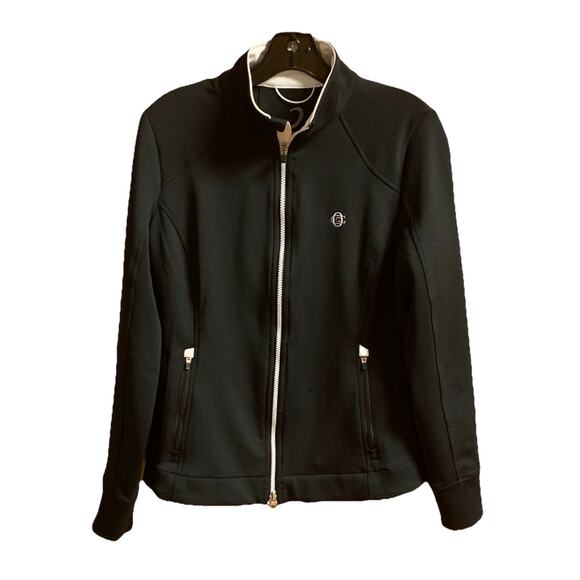 Womens Zero Restriction Medium Black Long Sleeve Logo Jacket Zip Pockets - Picture 1 of 10